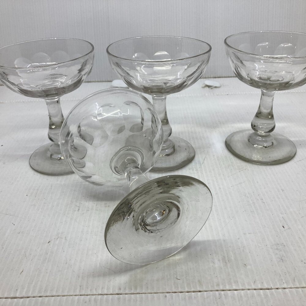 Vtg lot of 4 1920-30 champagne wine glass cup glasses